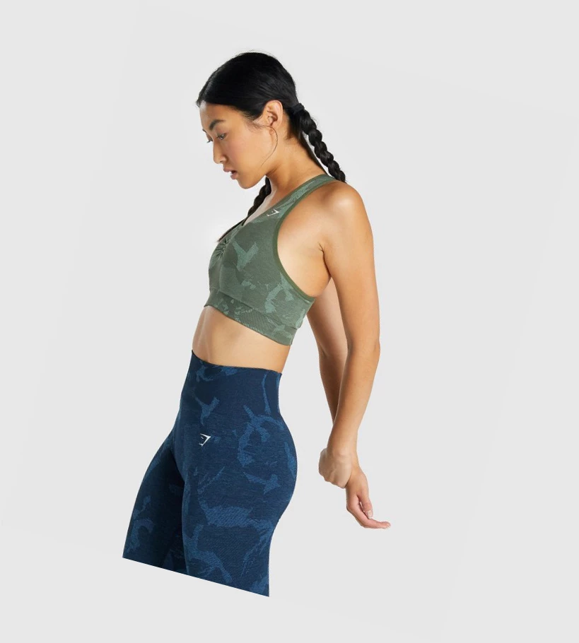 Gymshark Adapt Camo Seamless Racer Back Naisten Urheiluliivit Vihreä | KYRZDT209