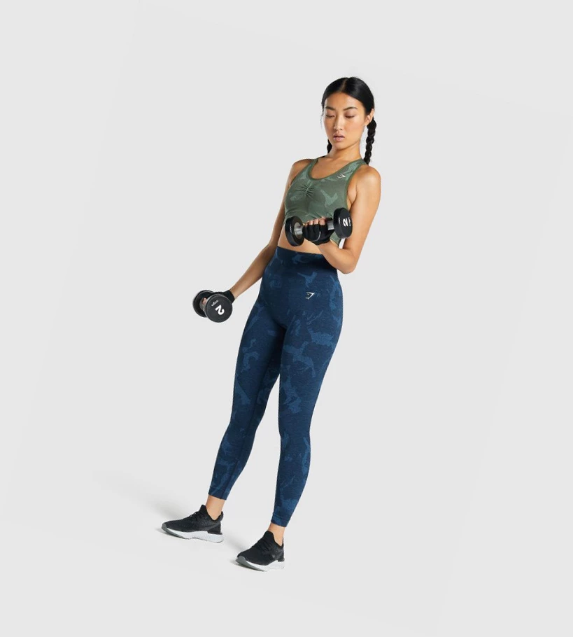 Gymshark Adapt Camo Seamless Racer Back Naisten Urheiluliivit Vihreä | KYRZDT209