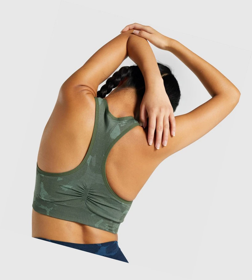 Gymshark Adapt Camo Seamless Racer Back Naisten Urheiluliivit Vihreä | KYRZDT209