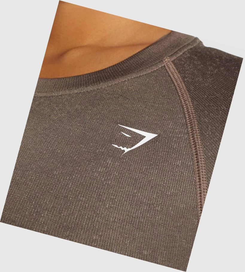 Gymshark Adapt Fleck Seamless Crop Top Naisten T Paidat Ruskea | DCQXHJ142