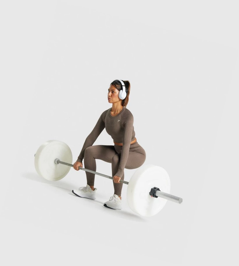 Gymshark Adapt Fleck Seamless Crop Top Naisten Puserot Ruskea | DVWPBM157