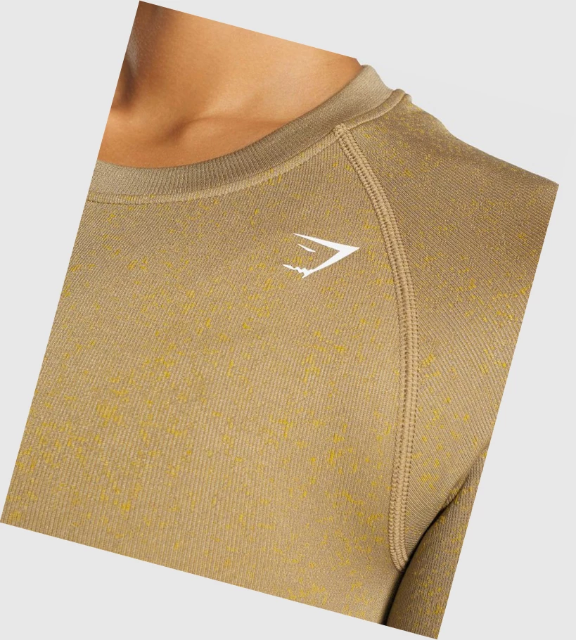 Gymshark Adapt Fleck Seamless Crop Top Naisten Puserot Vaaleanruskea | SLZNHC951