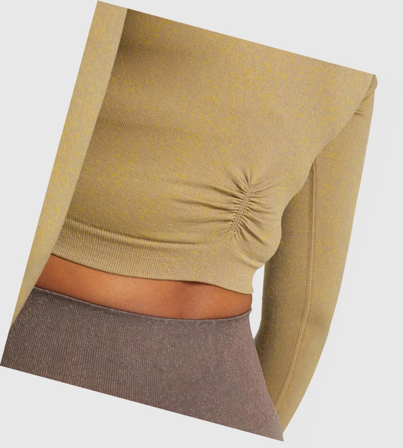 Gymshark Adapt Fleck Seamless Crop Top Naisten Puserot Vaaleanruskea | SLZNHC951