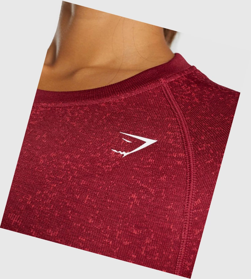 Gymshark Adapt Fleck Seamless Crop Top Naisten T Paidat Viininpunainen | TYJIRP602
