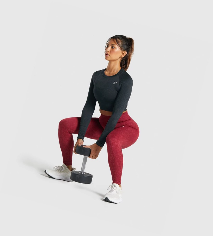Gymshark Adapt Fleck Seamless Crop Top Naisten Puserot Mustat | VABRGL680