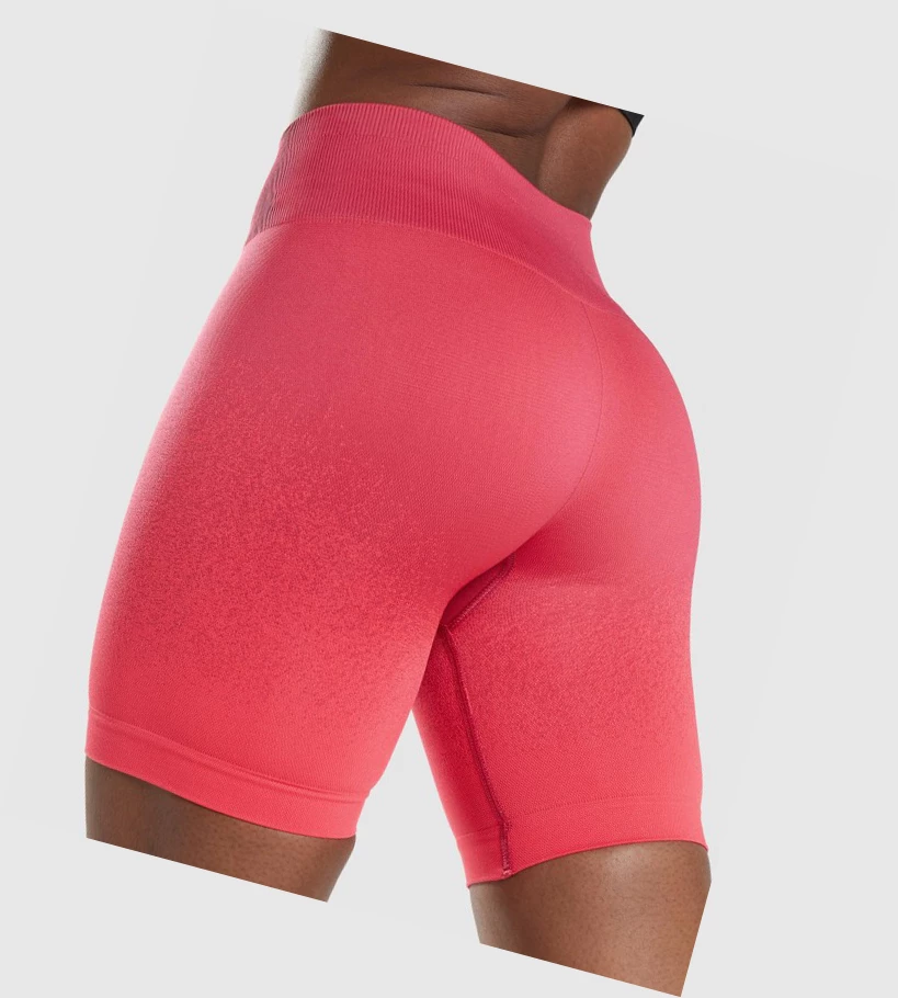 Gymshark Adapt Ombre Seamless Cycling Naisten Shortsit Pinkki Punainen | AVBWES189