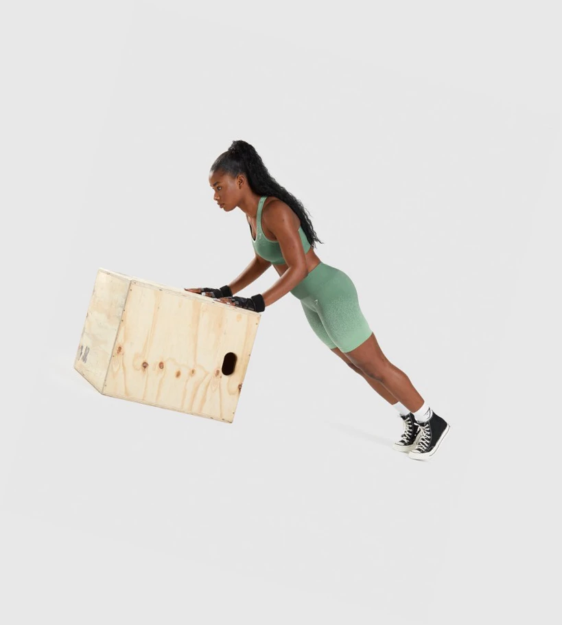 Gymshark Adapt Ombre Seamless Cycling Naisten Shortsit Vihreä Vaaleanvihreä | GJBXOP691