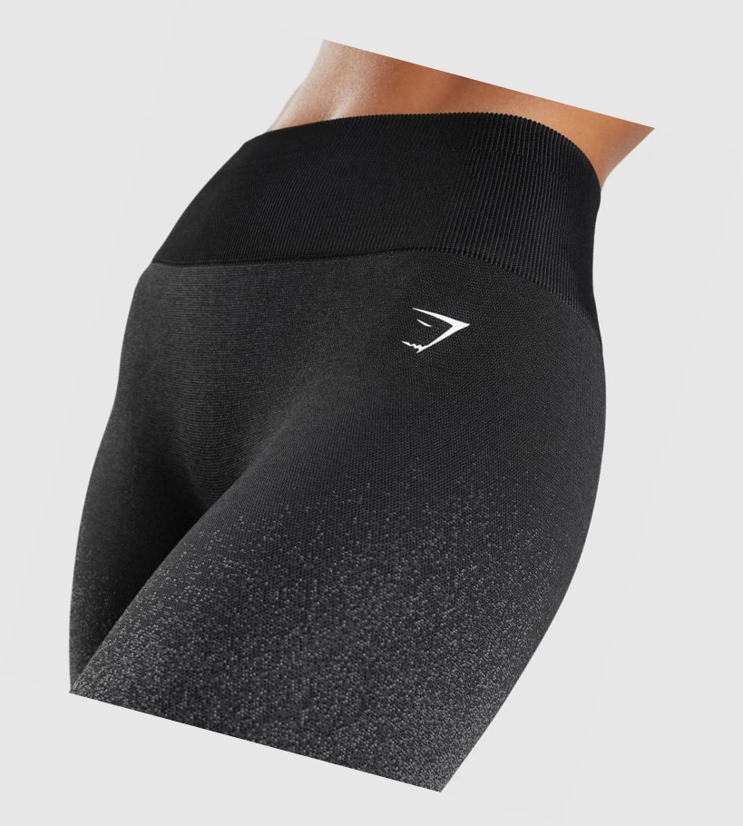 Gymshark Adapt Ombre Seamless High Waisted Naisten Leggingsit Mustat Harmaat | IRGZOH379