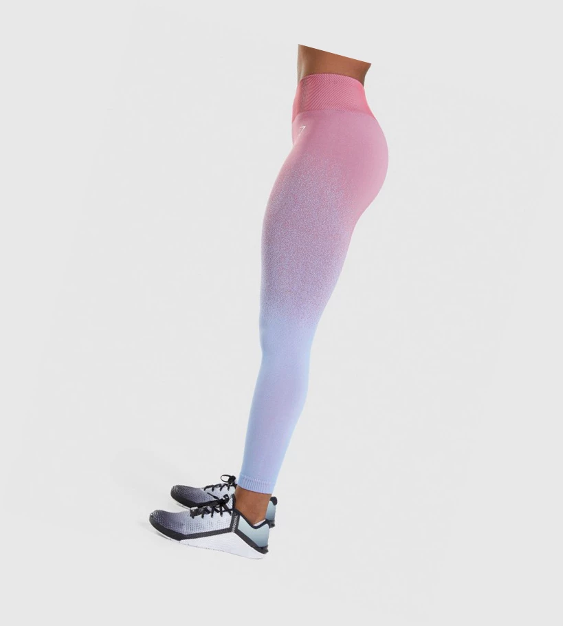 Gymshark Adapt Ombre Seamless High Waisted Naisten Leggingsit Pinkki Pinkki Vaaleansininen | OUFPIN360