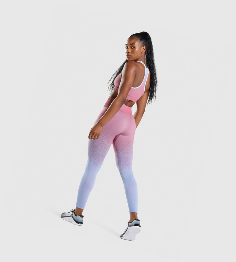 Gymshark Adapt Ombre Seamless High Waisted Naisten Leggingsit Pinkki Pinkki Vaaleansininen | OUFPIN360