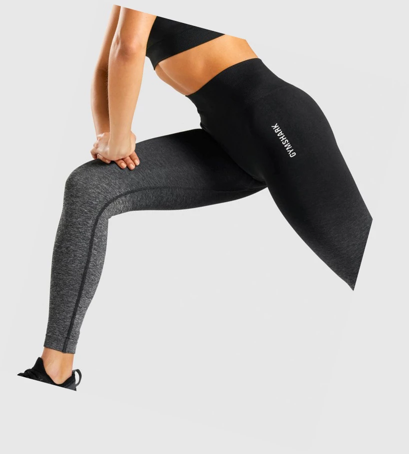 Gymshark Adapt Ombre Seamless High Waisted Naisten Leggingsit Mustat Mustat | WTKJCM471