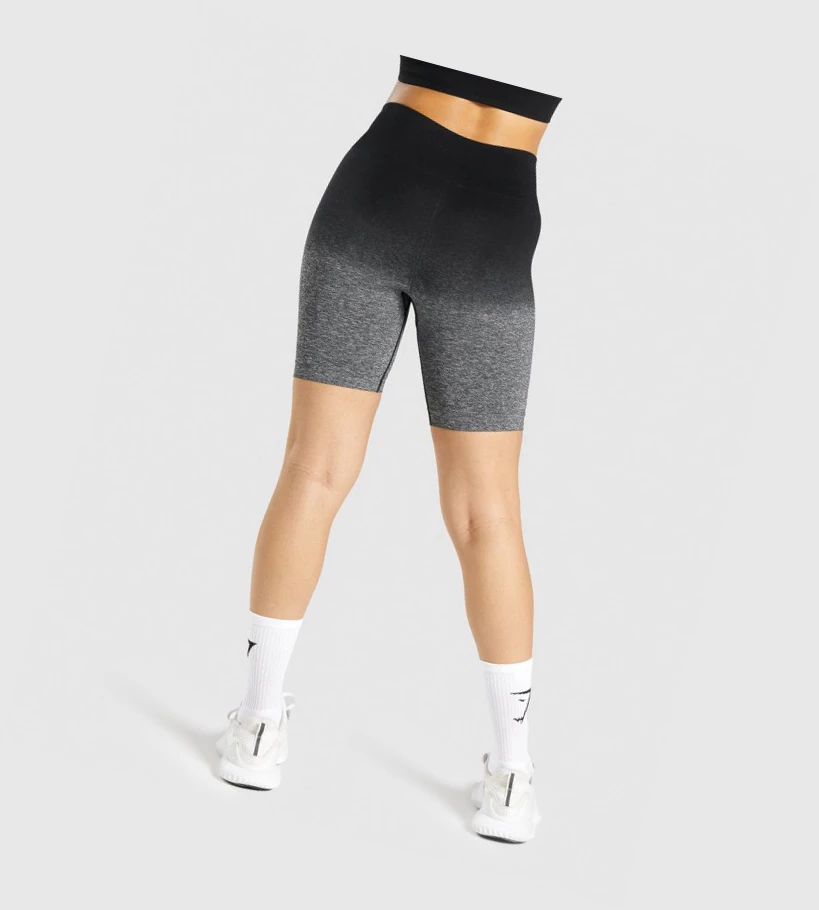 Gymshark Adapt Ombre Seamless Naisten Shortsit Mustat Mustat | IHVPSY432