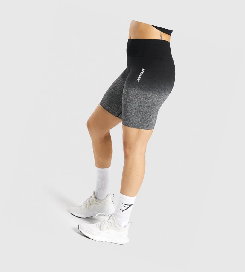 Gymshark Adapt Ombre Seamless Naisten Shortsit Mustat Mustat | IHVPSY432