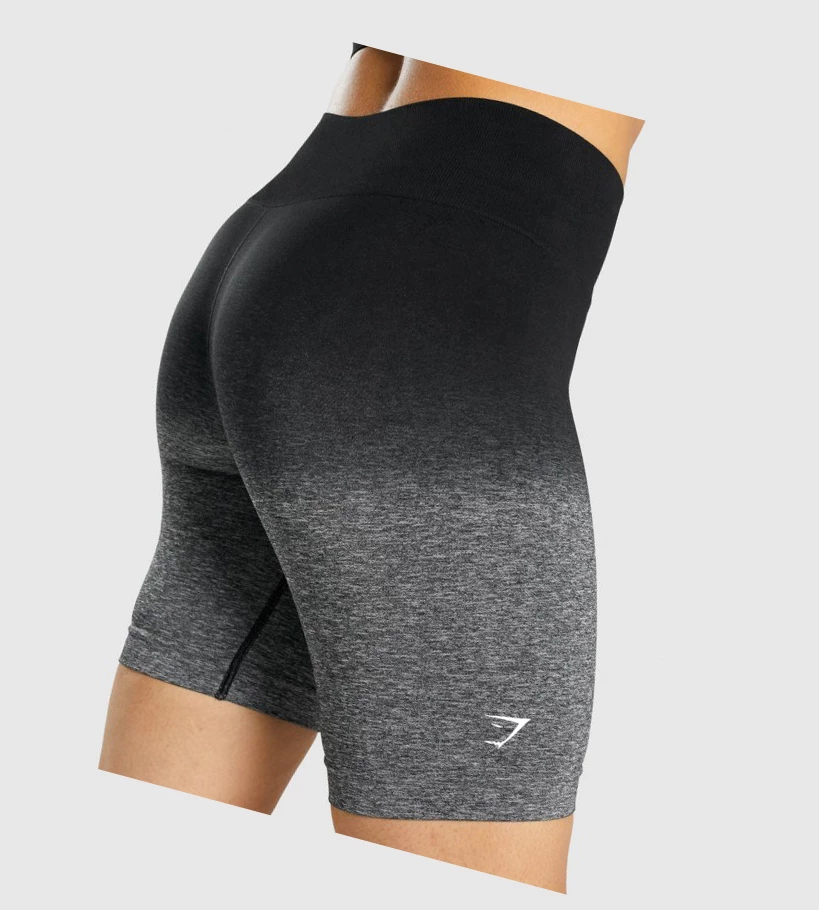 Gymshark Adapt Ombre Seamless Naisten Shortsit Mustat Mustat | IHVPSY432