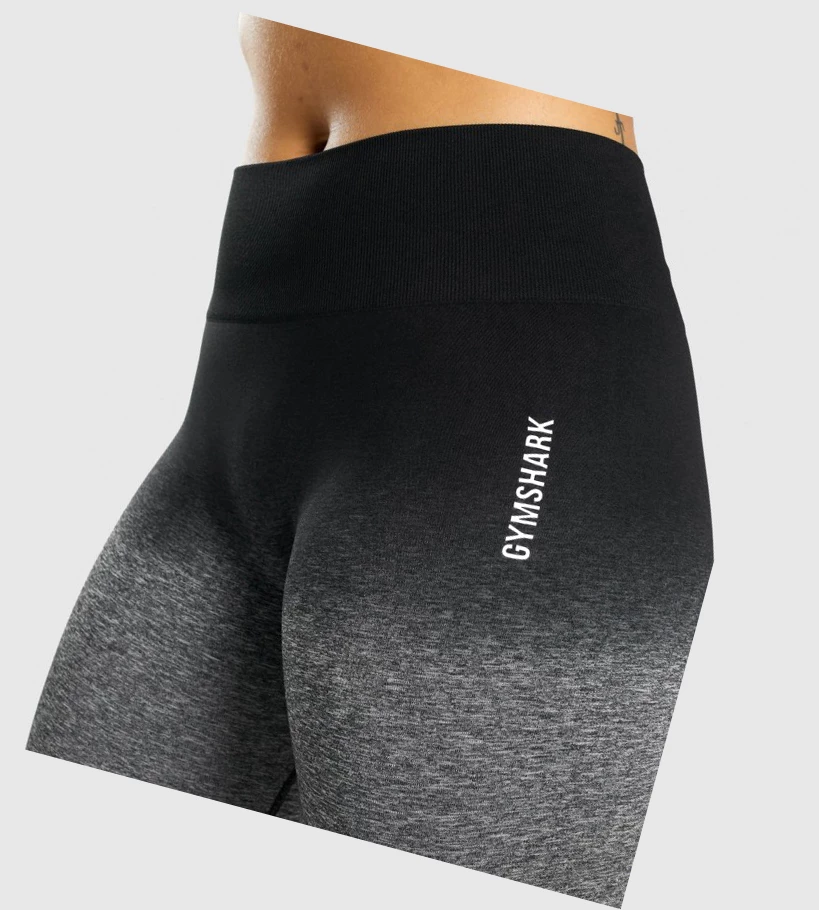 Gymshark Adapt Ombre Seamless Naisten Shortsit Mustat Mustat | IHVPSY432