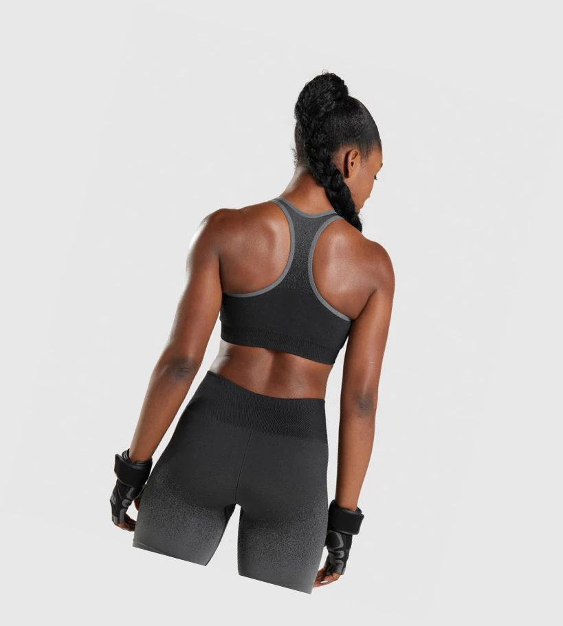 Gymshark Adapt Ombre Seamless Naisten Urheiluliivit Mustat Harmaat | WQUJZE783