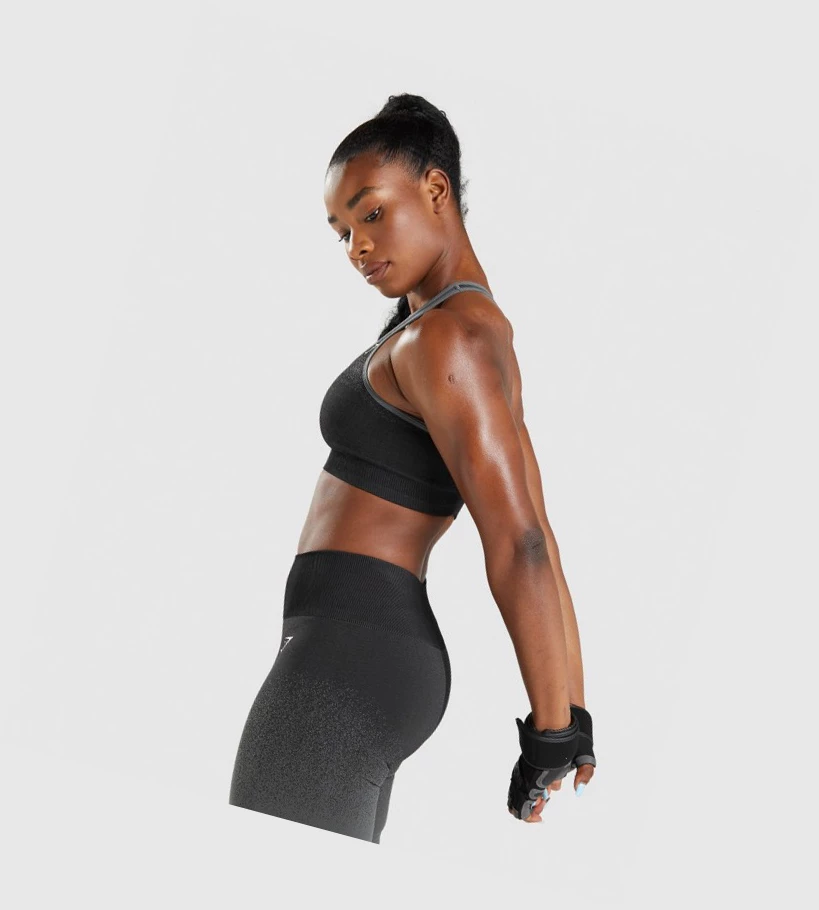 Gymshark Adapt Ombre Seamless Naisten Urheiluliivit Mustat Harmaat | WQUJZE783