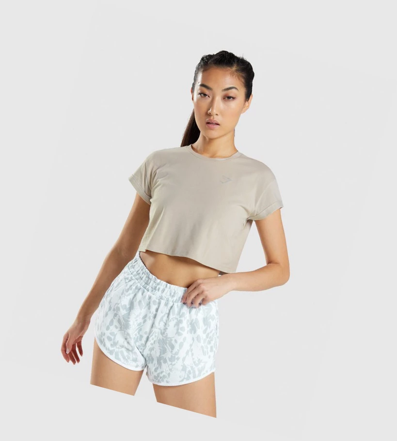 Gymshark Animal Graafinen Crop Naisten Puserot Harmaat | HFWQAT097