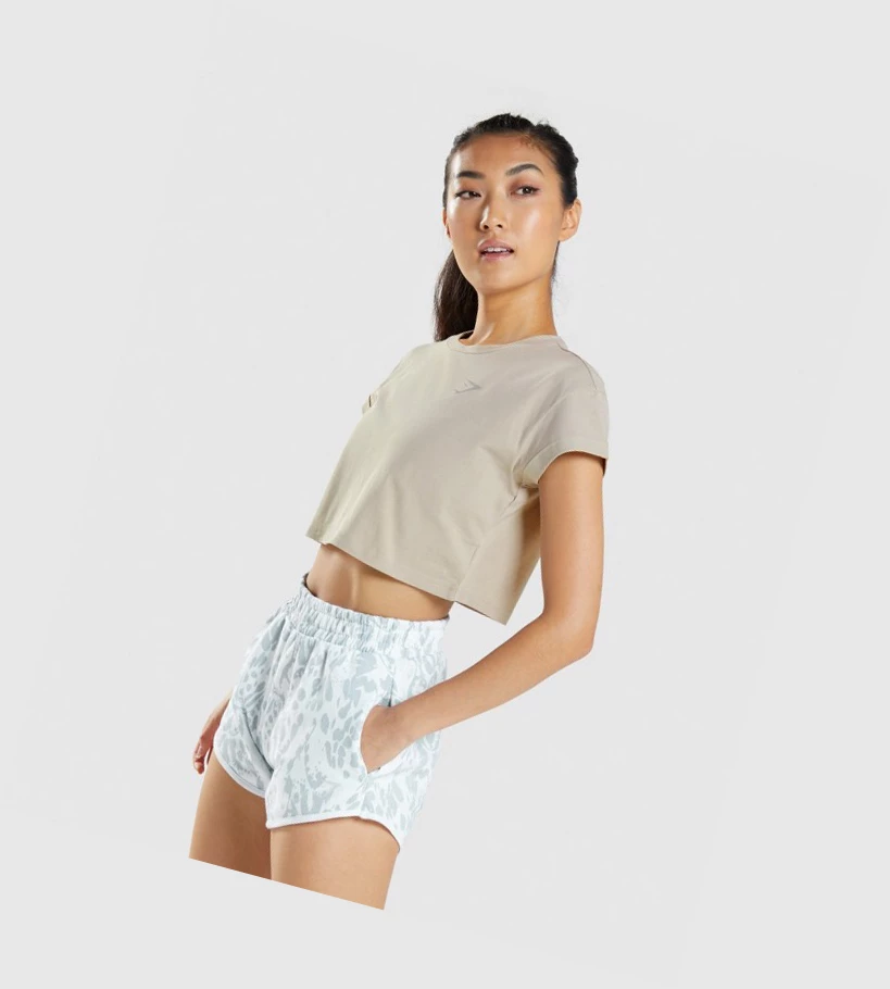 Gymshark Animal Graafinen Crop Naisten Puserot Harmaat | HFWQAT097