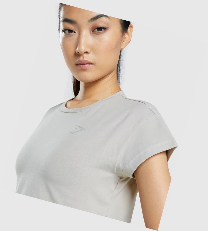 Gymshark Animal Graafinen Crop Naisten Puserot Harmaat | HFWQAT097