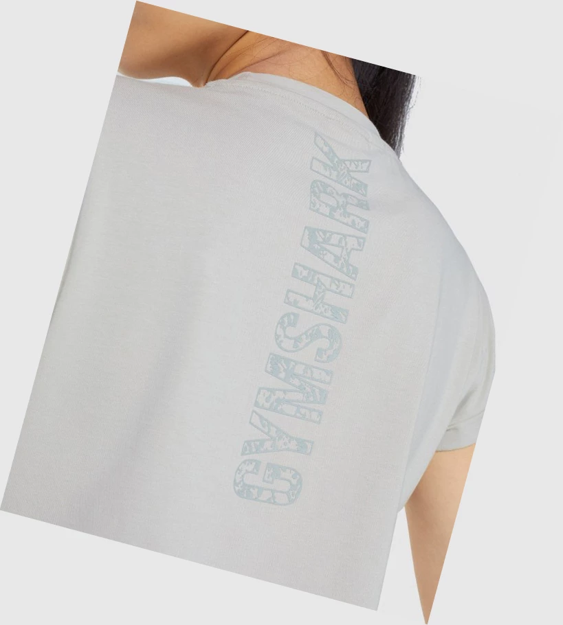 Gymshark Animal Graafinen Crop Naisten Puserot Harmaat | HFWQAT097