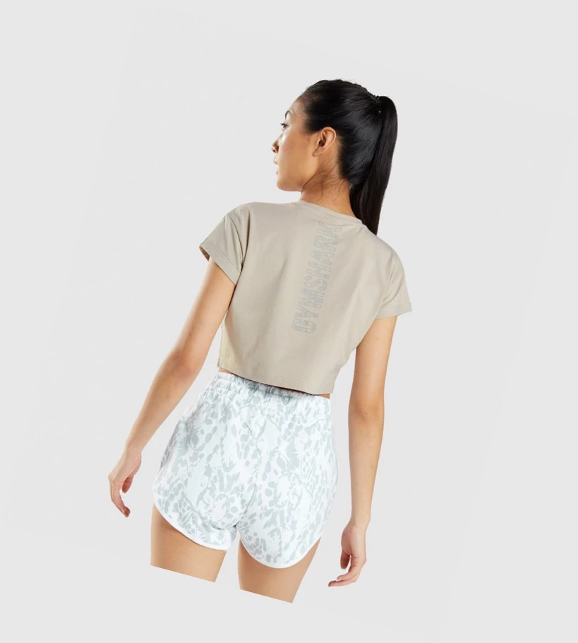 Gymshark Animal Graafinen Crop Naisten Puserot Harmaat | HFWQAT097