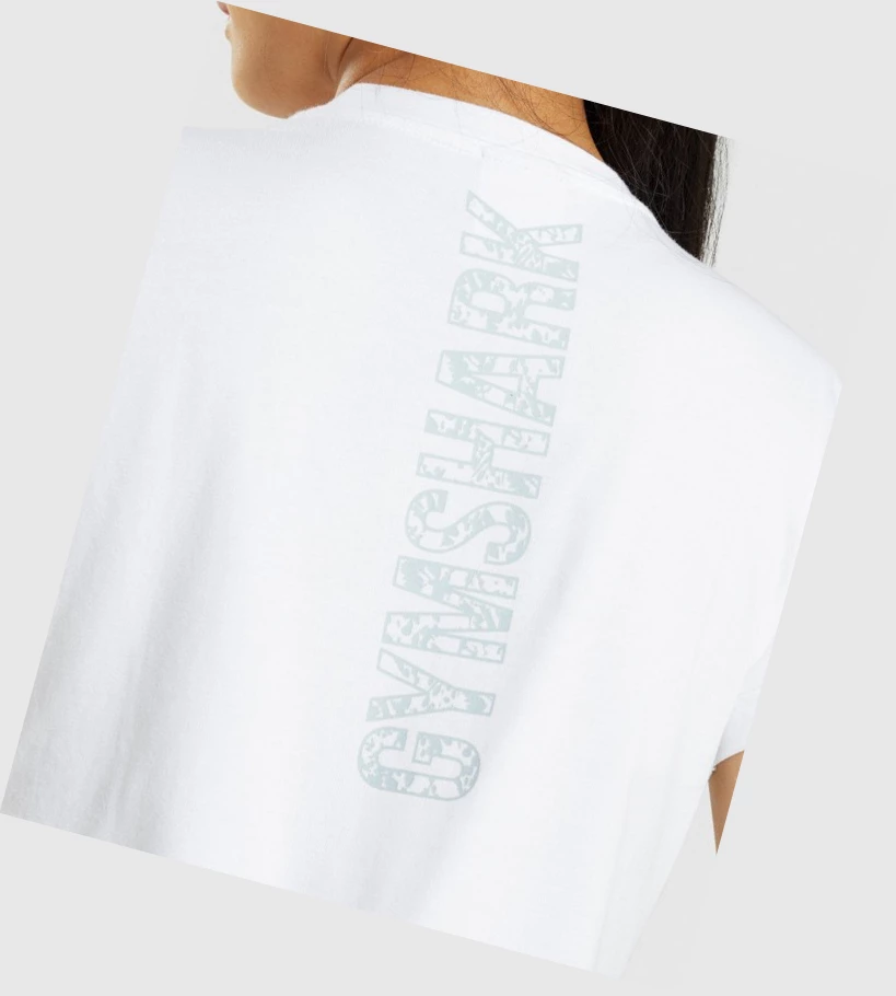 Gymshark Animal Graafinen Crop Naisten Puserot Valkoinen | HJMOAL234