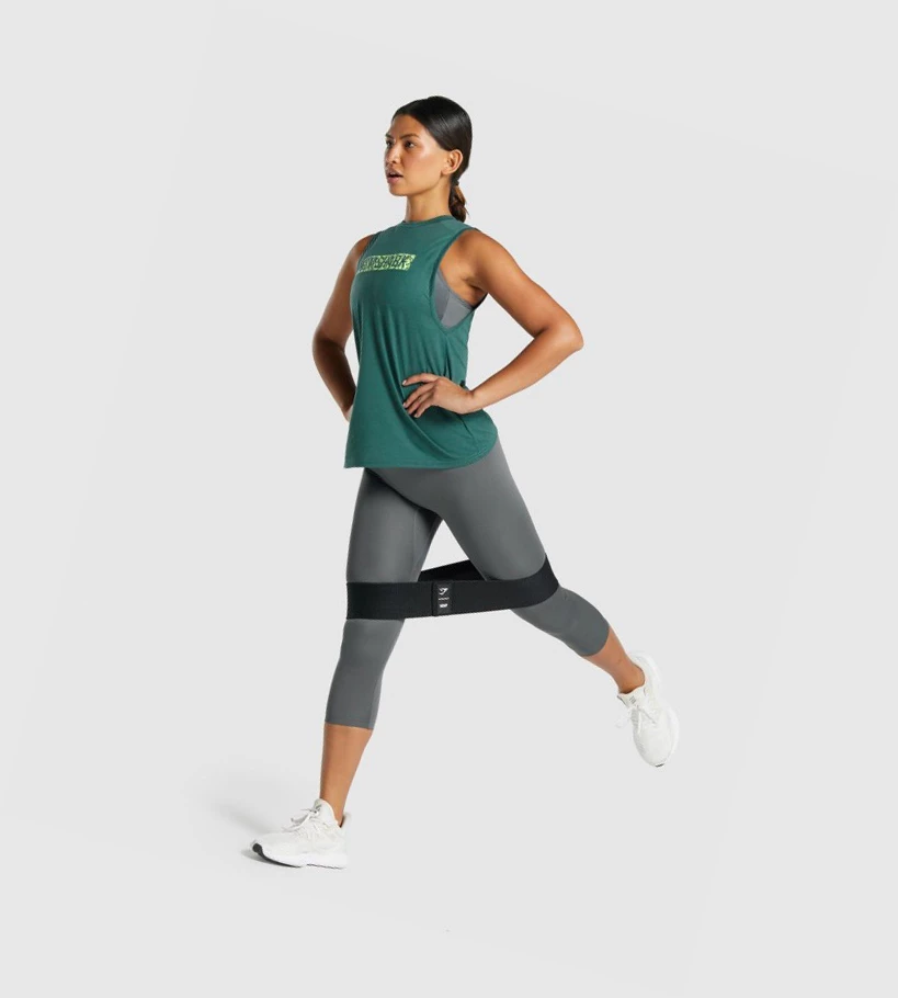 Gymshark Animal Graafinen Infill Naisten Hihaton Paita Vihreä | UHVJRS869