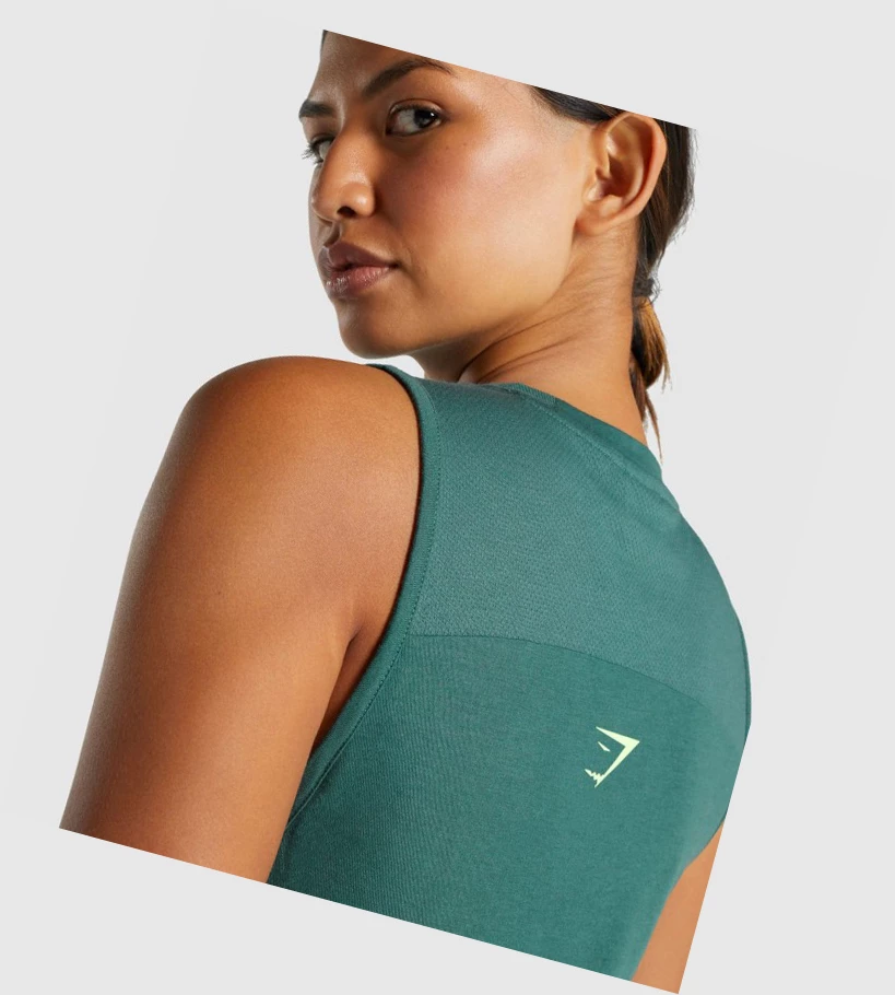 Gymshark Animal Graafinen Infill Naisten Hihaton Paita Vihreä | UHVJRS869
