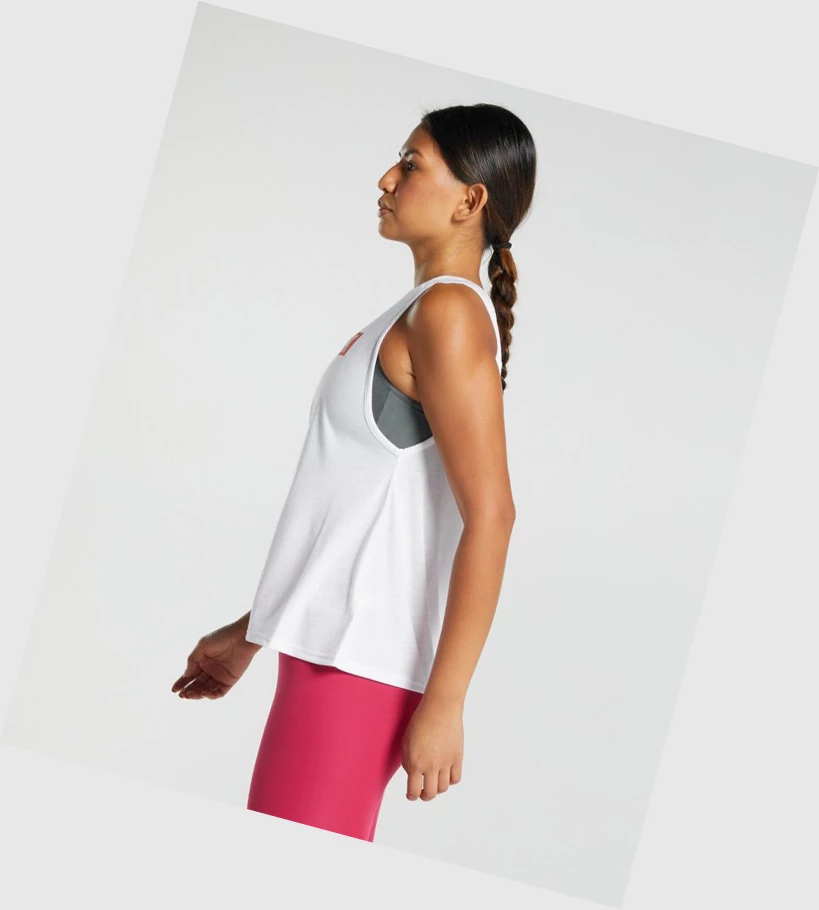 Gymshark Animal Graafinen Infill Naisten Hihaton Paita Valkoinen | ZFEQCO250