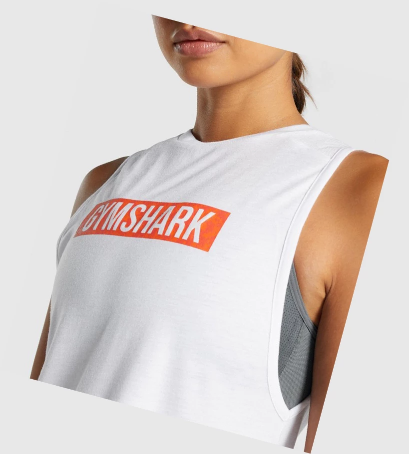 Gymshark Animal Graafinen Infill Naisten Hihaton Paita Valkoinen | ZFEQCO250