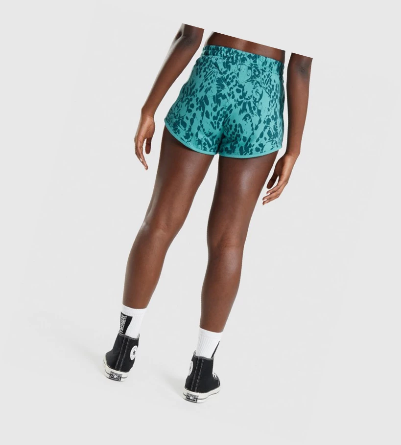 Gymshark Animal Graafinen Naisten Shortsit Turkoosi | YQKUVE792