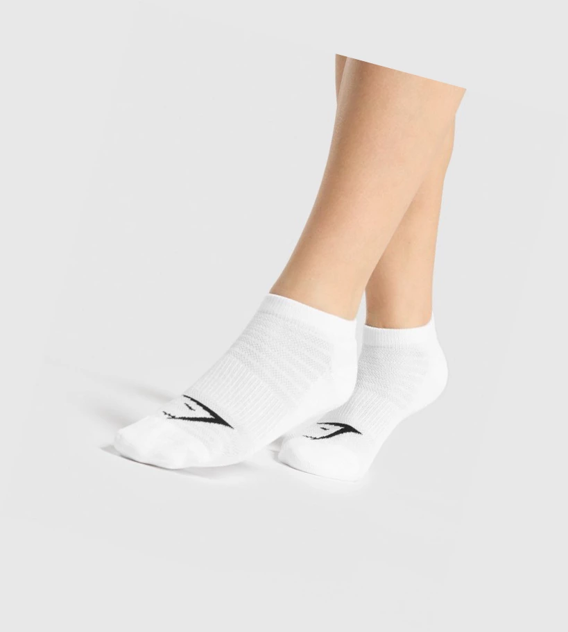 Gymshark Ankle 3pk Naisten Sukat Valkoinen Vaaleanharmaat Mustat | XTBPZR082