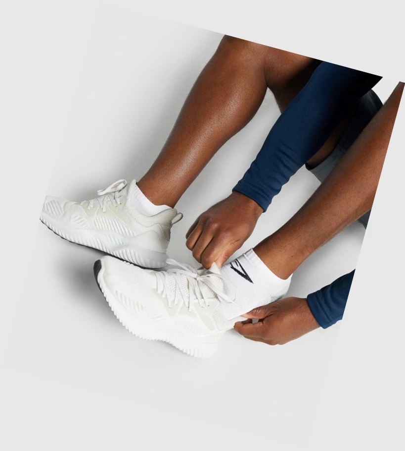 Gymshark Ankle Performance Naisten Sukat Valkoinen | TNKFVB549