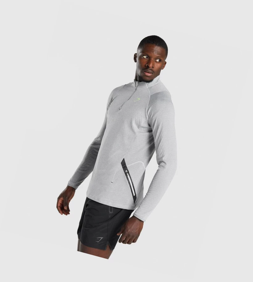 Gymshark Apex 1/4 Zip Miesten Vaatteet Vaaleanharmaat | QOYKGF315