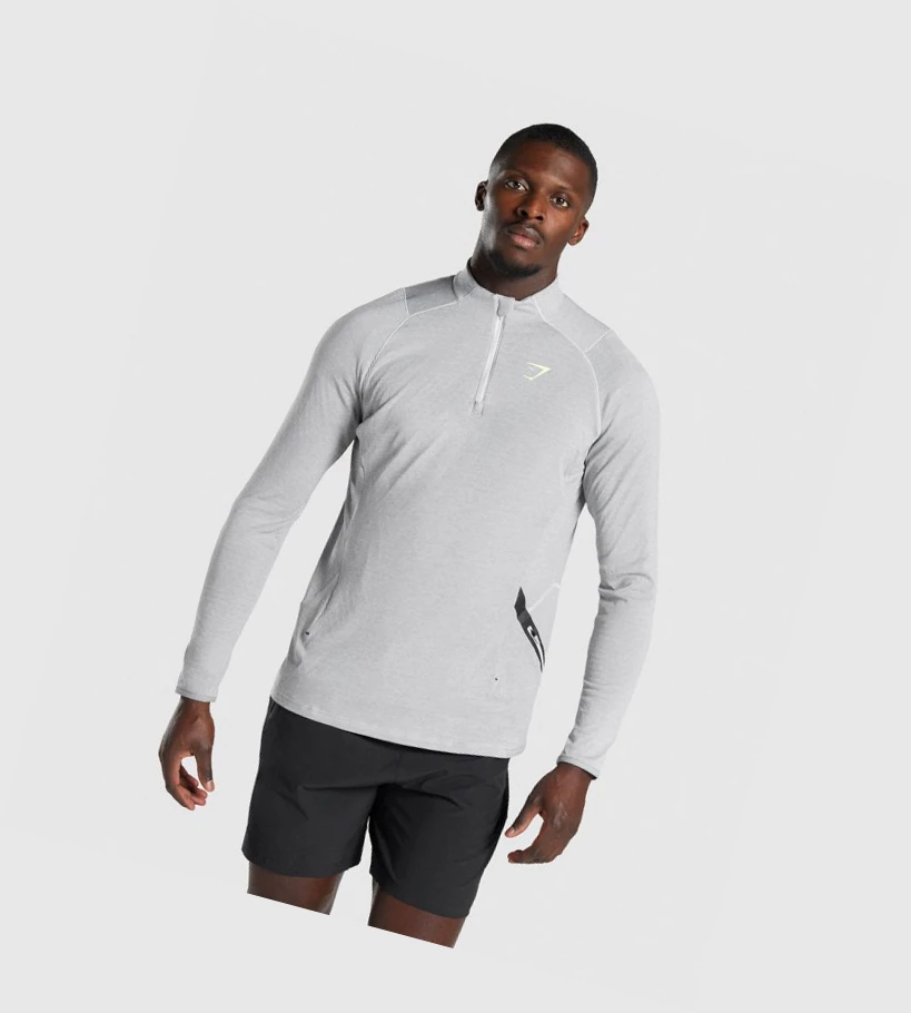 Gymshark Apex 1/4 Zip Miesten Vaatteet Vaaleanharmaat | QOYKGF315