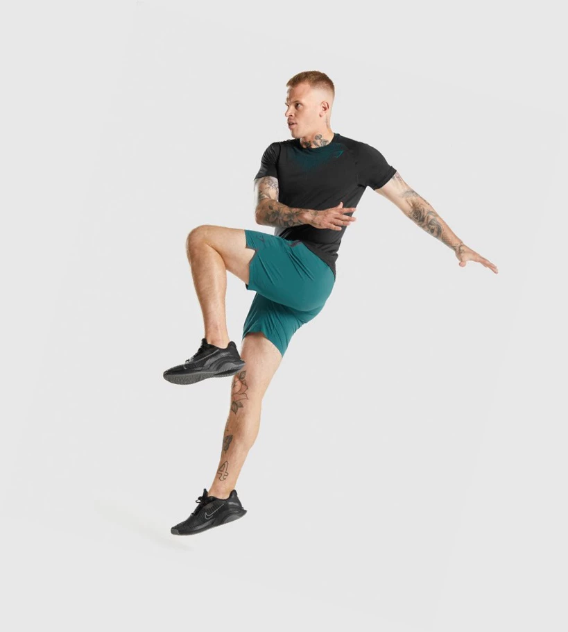 Gymshark Apex Contrast Miesten T Paidat Mustat Turkoosi | ZOPVBM980