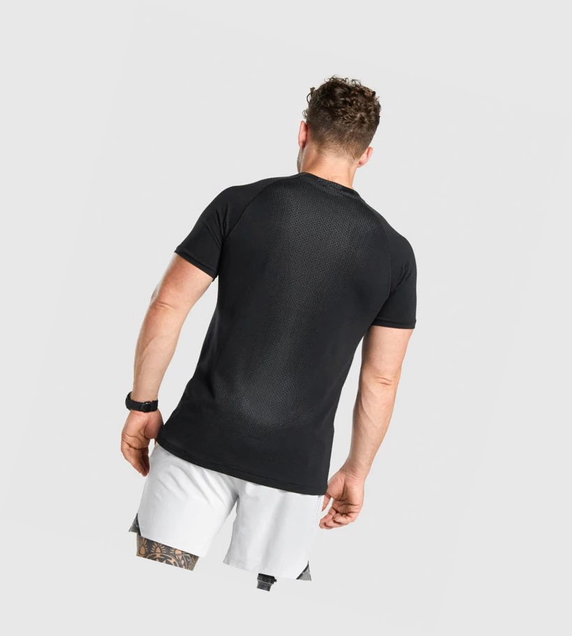 Gymshark Apex Contrast Seamless Miesten T Paidat Mustat | HYNWGQ269