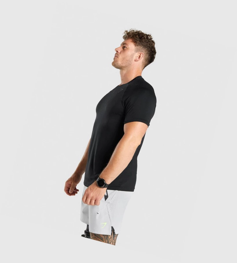 Gymshark Apex Contrast Seamless Miesten T Paidat Mustat | HYNWGQ269