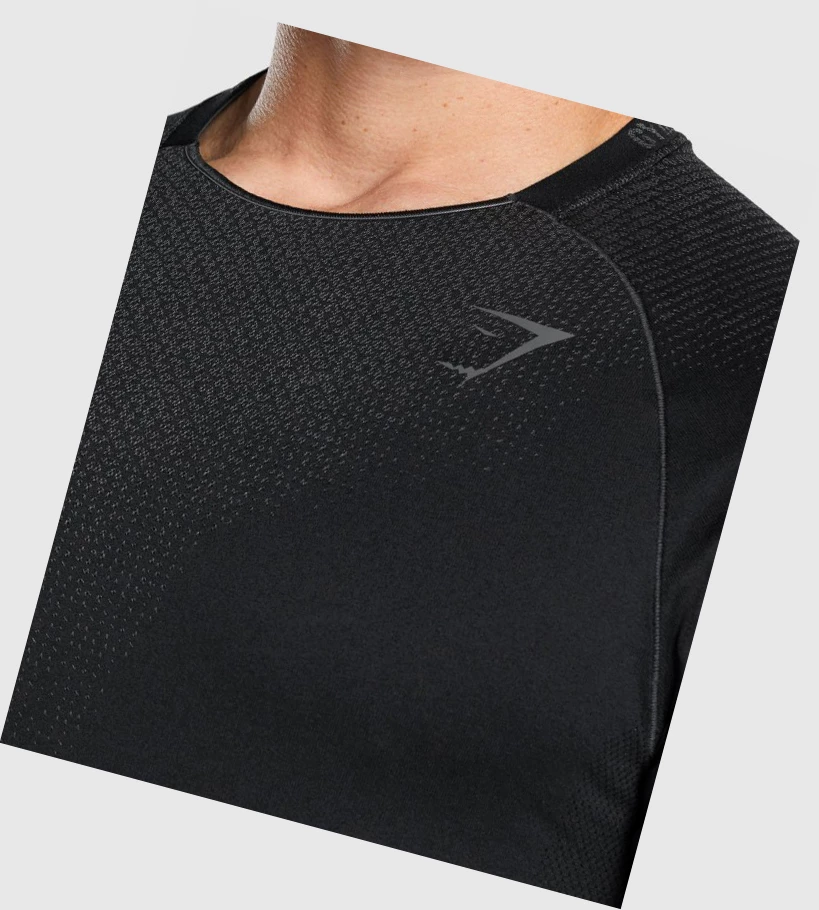 Gymshark Apex Contrast Seamless Miesten T Paidat Mustat | HYNWGQ269