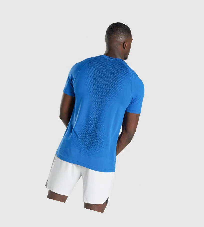 Gymshark Apex Contrast Seamless Miesten T Paidat Sininen | QZGLUJ620