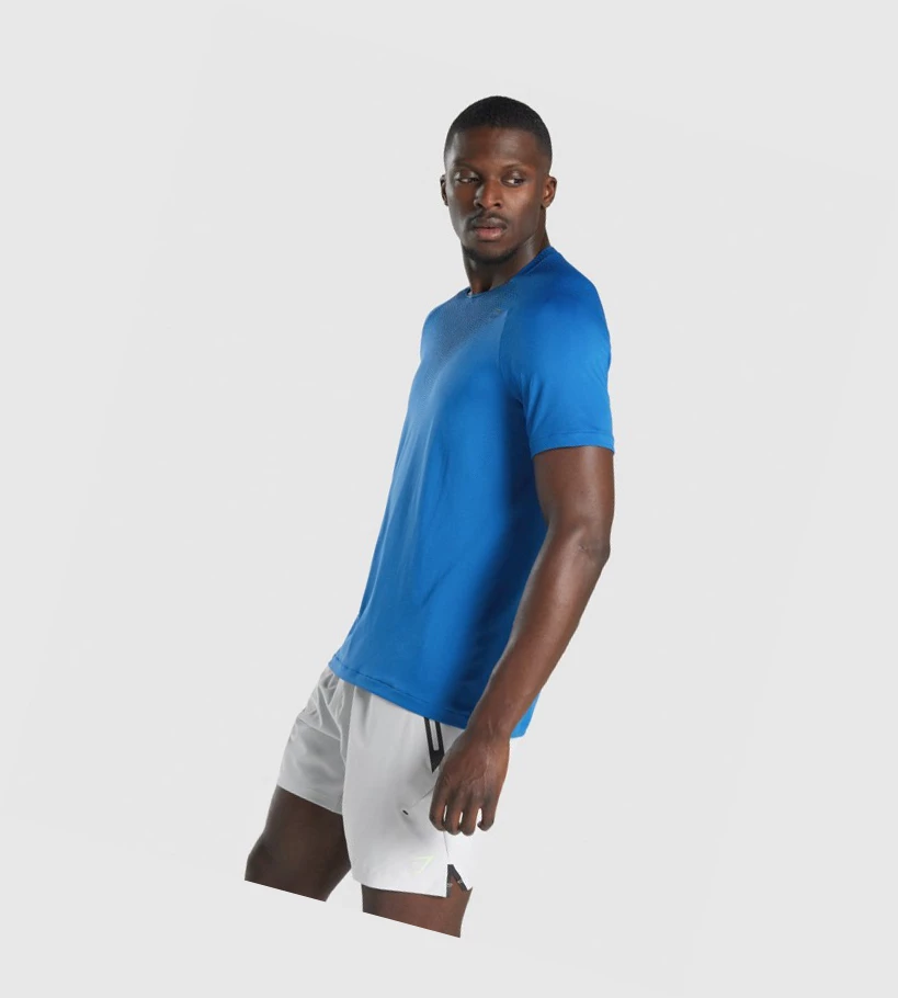 Gymshark Apex Contrast Seamless Miesten T Paidat Sininen | QZGLUJ620
