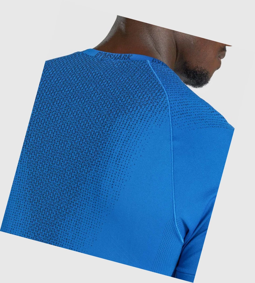 Gymshark Apex Contrast Seamless Miesten T Paidat Sininen | QZGLUJ620