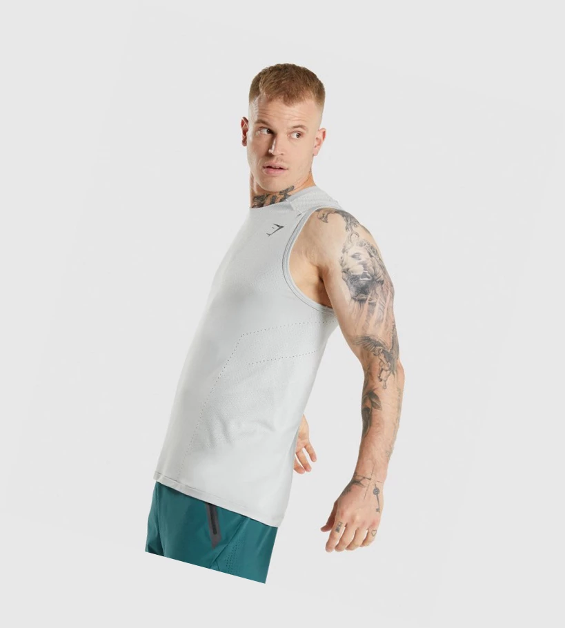 Gymshark Apex Miesten Hihaton Paita Vaaleanharmaat Harmaat | PXOWLG761