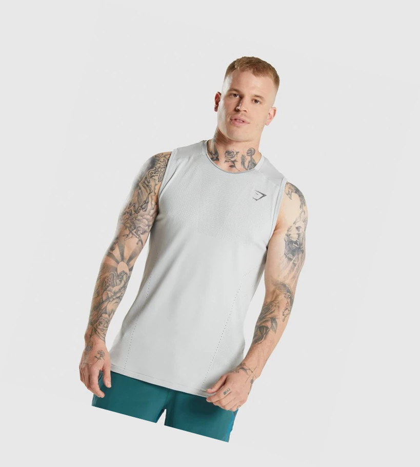 Gymshark Apex Miesten Hihaton Paita Vaaleanharmaat Harmaat | PXOWLG761