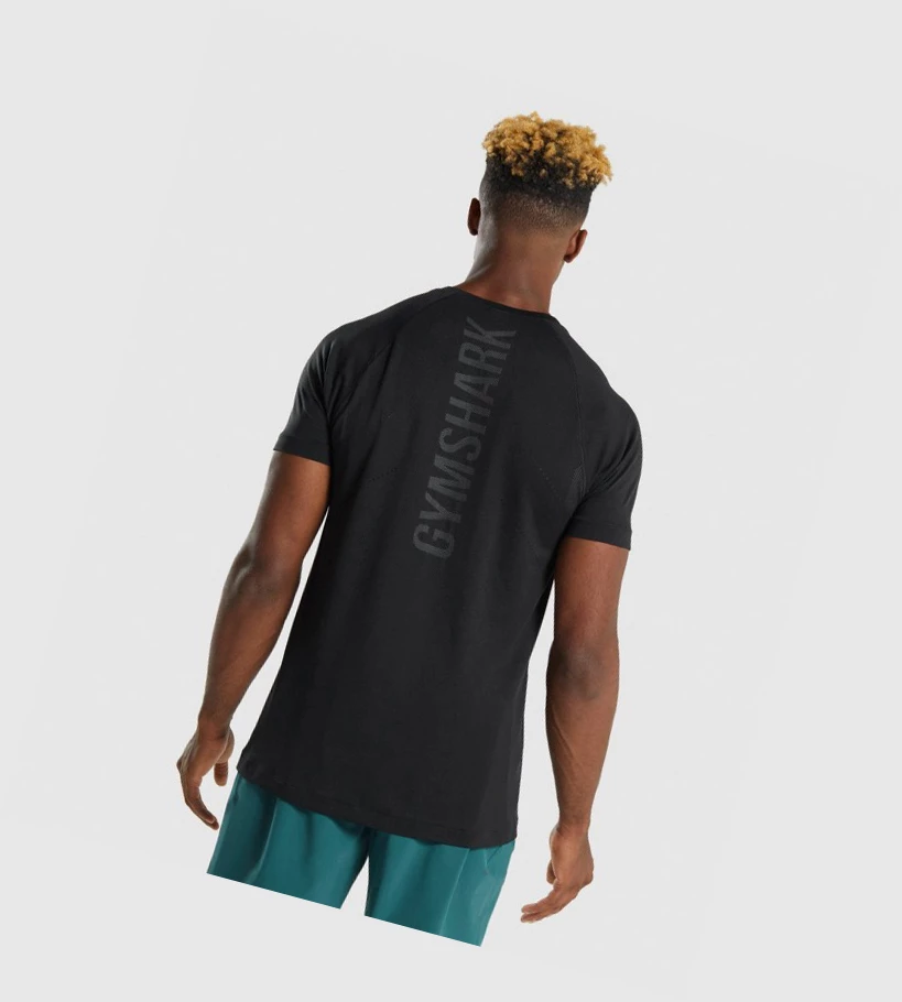 Gymshark Apex Perform Miesten T Paidat Mustat | KJPEOF296