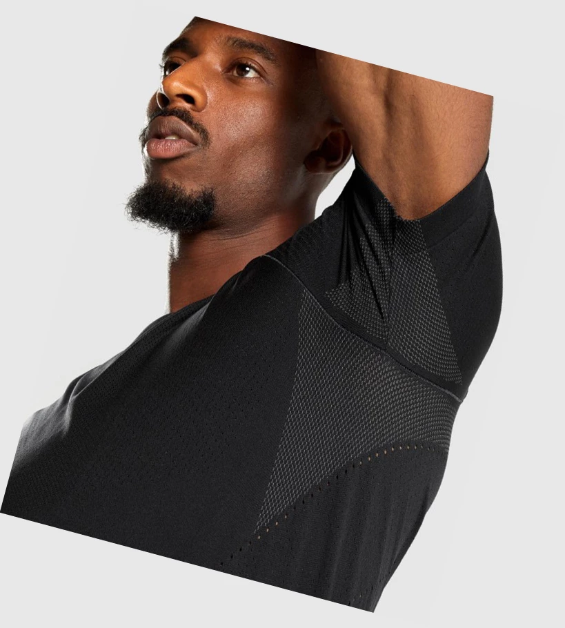 Gymshark Apex Perform Miesten T Paidat Mustat | KJPEOF296