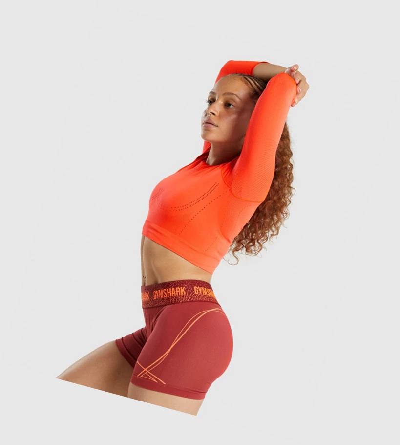 Gymshark Apex Seamless Crop Top Naisten Puserot Oranssi | SGROBI670