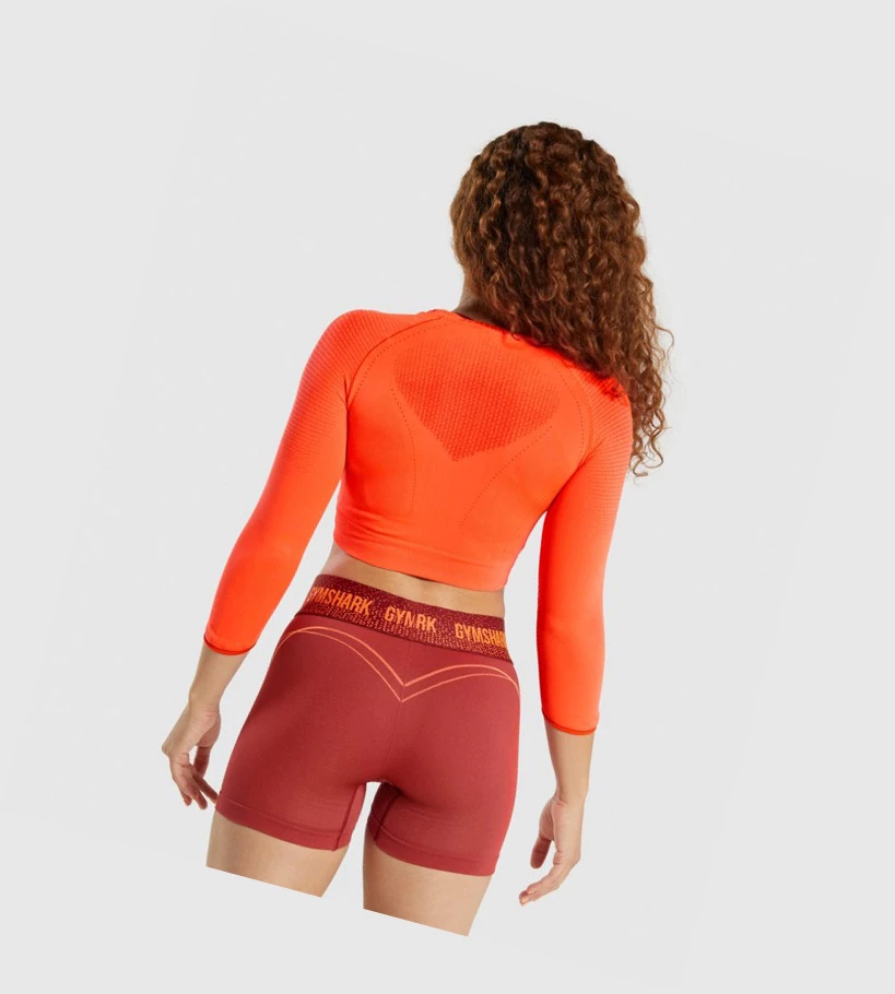 Gymshark Apex Seamless Crop Top Naisten T Paidat Oranssi | WQAOEY857