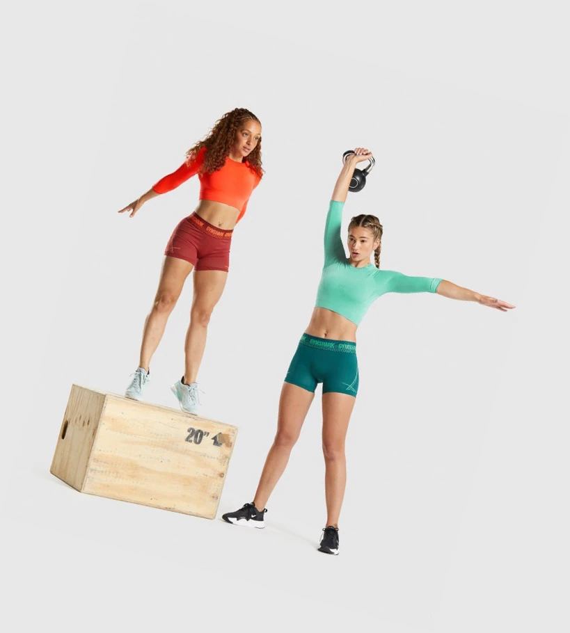 Gymshark Apex Seamless Crop Top Naisten T Paidat Oranssi | WQAOEY857